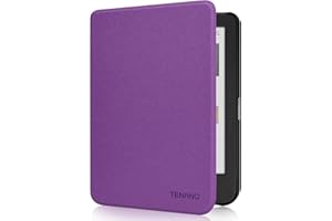 RSAQUAR Tenano Étui en Tissu pour Kobo Clara Colour | BW | 2E, Tolino Shine Colour/Shine 5/4, Housse de Protection avec Fonction Veille/Réveil Automatique, La Couleur Violette