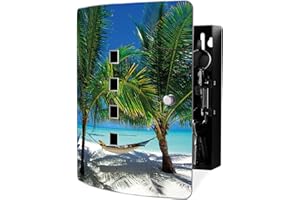 ‎BANJADO banjado® Design Schlüsselkasten aus Edelstahl mit Motiv Strand für 10 Schlüssel - Schlüsselschrank zur Schlüssel Aufbewahrung 24 x 21,5 x 7cm groß mit praktischem Magnetverschluss