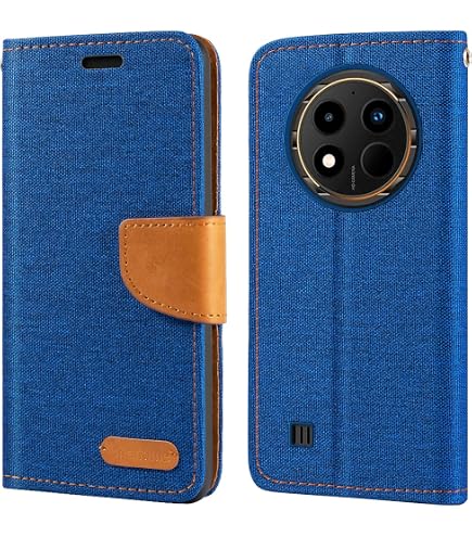 Custodia Flip in Tessuto Oxford e Pelle PU Compatibile con Oukitel WP39