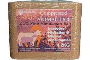 ENATINGAL Himalayan Pink Salt Lick for Animals, 4200 g Compressed Salt Block