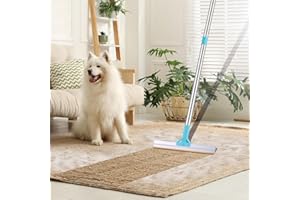 ONDWARE Carpet Rake for Pet Hair Removal, Reusable Pet Hair Removal Broom Adjustable Carpet Broom with 53.5” Long Handle Cat Dog Hair Remover for Rugs Couch Clothes Bed