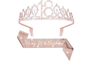 Abeillo 18. Geburtstagskrone, Geburtstagsschärpe 18 Jahre Mädchen, 18. Geburtstag Krone und Schärpe, It's My 18th Geburtstag Krone für 18 Jahre Mädchen Party Geschenk Geburtstag Deko