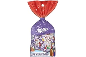 ‎MILKA Milka Mini Weihnachtsmänner – Mix aus Alpenmilch, Milchcrème & Noisette in festlicher Einzelpackung – 120g