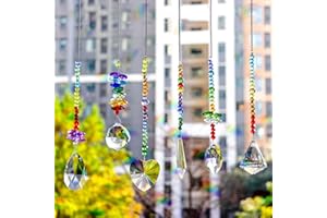 BESIMPLE Lot de 6 attrape-soleil en cristal coloré à suspendre pour décoration de maison, jardin, fenêtre