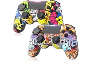Lapezei klein Wireless Controller Kappen für Ps-4 Dual Vibration Kabellose Gamepad mit Turbo und 3.5mm Audio Jack/LED/Touch Pad/Joystick caps für P-s4/Pro/Slim/Pc