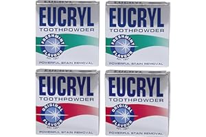 Cheeroo Eucryl Quitamanchas en polvo dental y polvo blanqueador de dientes para manchas de café, té, tabaco, polvo de dientes para fumadores para una sonrisa fresca y limpia, kit de cuidado dental,