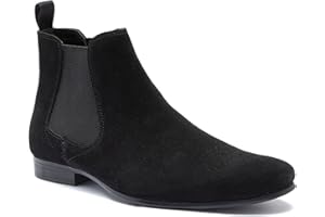 Thomas Crick Men's 'Stanway' Formal Suede Boots, Classic, Comfortable and Stylish Boots for Any Occasion, Made with Suede Leather, Effortless and Fashionable (Black Suede)