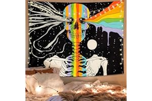 Betylifoy Teschio Arazzo Tarocchi Scheletro Appeso A Parete Arazzo Cielo Stellato Arazzo Hippie Arazzo Arazzo Arcobaleno Colorato Per La Decorazione Della Camera Da Letto (175x230cm)