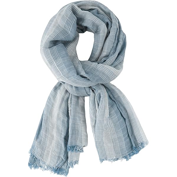 Écharpe Fine Grise En Coton Pour Femme - Foulard Rectangulaire (FO495) - Très Bon état