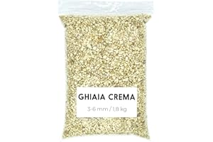 Landare Ghiaia Crema 1,8 kg - Ghiaia per Acquario - Sassolini Decorativi per Vasi - Sassi Decorativi per Vasi - Ghiaia per Vasi - Sassolini per Acquario - Ciottoli Decorativi (3-6 mm) (Crema)