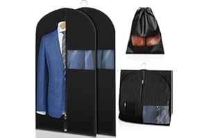 CHEERHOM Worek na ubrania – 2 worki na ubrania + 1 torba na buty | 100 x 60 cm worek na ubrania | odporny na owady, pleśń i działanie wody | pokrowiec na garnitury, sukienki, płaszcze itd.