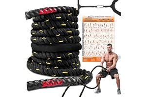 DAWOO Battle Ropes 38mm*9/12/15m with Protective Cover Heavy Exercise Rope for Home, Gyms Fitness, Strength Training, CrossFit and More