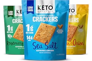 REAL NATURALS Keto Crackers (Sea Salt, Rosemary & Garlic, Cheddar & Onion) Variety pack, low carb crackers, Keto Snacks, low carb snack, high fibre & gluten free (3 x 64g Packs). Keto snacks no carbs no sugar