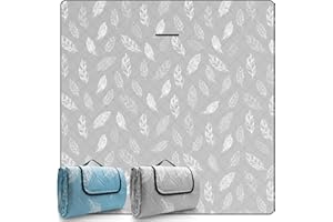 DEWUR Couverture Pique Niques Impermeable Lavable, Natte de Plage Tapis de Plage Tapis Picnic XXL (200 x 200 cm, Gris)