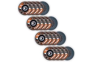 HERZLG LIFE Fächerscheibe 115 Metall, 20 Stück schleifscheiben 115mm winkelschleifer, Profi-Fächerschleifscheibe Lamellenscheiben für Metall Holz Stahl Mixpack korn 40/60/80/120