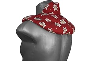 GIRAFFENLAND Cojín cervical térmico con cuello - flore edelweiss - Saco con semillas de lino. Cojín de nuca. Almohada térmica caliente y frio con semillas