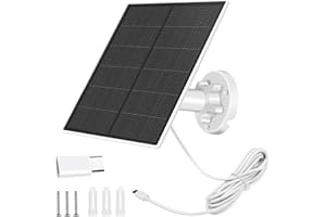 SANKABA Solarpanel für überwachungskamera,5W Solarpanel Usb für DC 5V Sicherheitskamera,Micro USB & USB-C Anschluss Solarpanel,IP65 Wasserdichtes Solarladegerät für Kamera mit 360°verstellbarer