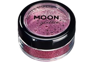 Secoueurs à paillettes fines par Moon Glitter (Paillette Lune) – 100% de paillettes cosmétique pour le visage, le corps, les ongles, les cheveux et les lèvres - 5g - Rose