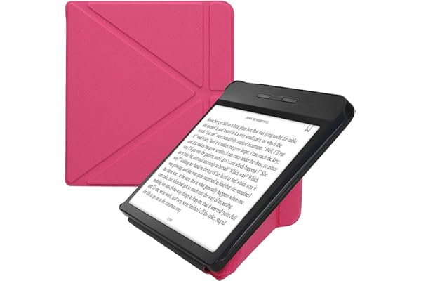 kwmobile Étui Compatible avec Kobo Libra H2O Coque - Étui à Rabat magnétique Tablette eReader Similicuir - Rose Fluo