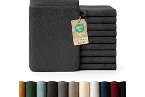Blumtal - Gant De Toilette - Lot de 10 Gants De Toilette Coton - Gant De Toilette Anthracite - Certifié Oeko-TEX®