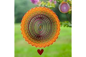 SteadyDoggie Wind Spinner Mandala Thangka, 30 cm - 3D Stainless Steel Laser Cut Metal Art - Reflective Geometric Pattern Kinetic Yard Decoration - Hanging Wind Spinner for Indoor and Outdoor Use