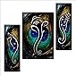 SAF 6MM Ganesha Set of 3 Panel Digital Reprint 12 inch x 18 inch Painting SANFJM1005