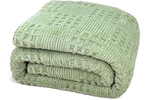 Bibykivn Przytulny koc 150 x 200 cm, puszysty koc, miękki koc dzienny, nie gniecie się i oddychający, narzuta na sofę, łóżko Seel, 100% poliester, 400 g/m², zielony, 150x200cm
