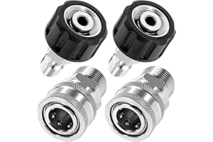 PANTSLINE 4 Pcs Pressure Washer Adapter Set, Quick Connect Kit, Quick Connect Adapter, M22 14mm to M22 Metric Fitting, Stainless Steel, 5000 PSI