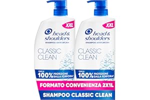 Head & Shoulders Shampoo Antiforfora Classic Clean,Per Capelli Grassi,Fino Al 100% Protezione Dalla Forfora Per Cute E Capelli, Clinicamente Provato,Dermatologicamente Testato,Formato Maxi