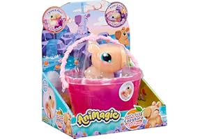 Animagic – Let’s Glo CAPIBARA Spa Time – Juguete Interactivo y Sensorial Luminoso para Niños a partir de 4 Años – Animal Flexible y Estirable: que Brilla en el Agua – Con Accesorios de Spa – Marrón