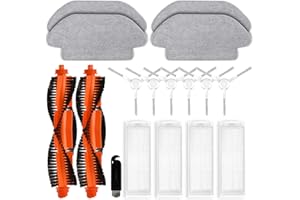 liveryde Repuestos Compatibles para Xiaomi Robot Vacuum S12 / T12, para Xiaomi Mi Robot Vacuum Mop 2S Accesorios, 2 cepillos Principales, 6 cepillos Laterales, 4 filtros Hepa, 4 paños de fregona