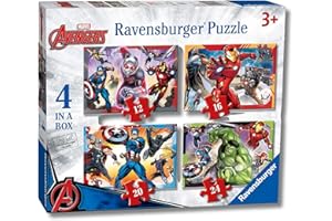 Ravensburger - Puzzles Marvel Avengers A 4 Pack | Puzzle Bambini 3 Anni In Su | Regalo Bimba 3 Anni In Su 72 Pezzi | Puzzle Bambini 19 X 14 Cm | Puzzles Stitch Bambina