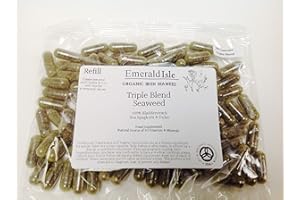 EMERALD ISLE ORGANIC IRISH SEAWEED Triple Blend Seaweed Refill Tablets 500 mg Capsules Certified Organic Harvested in North Atlantic Coast of Ireland (90 Capsules in a Sachet)