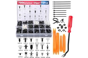 Uolor 775 Pcs Rivet Clips Plastique, Rivet Plastique Fixation, Clips Voiture Universel pour Auto Panneaux Garnitures de Portes avec Boîte De Rangement et Outil de Démontage