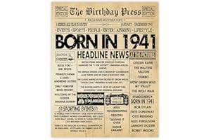 Stuff4 85th Birthday Poster Unframed - Born In 1941 Vintage Newspaper - Happy 85th Birthday Gifts for Women Men Retro Back In 1941, 8x10 Inch Decor Decoration Bday Party