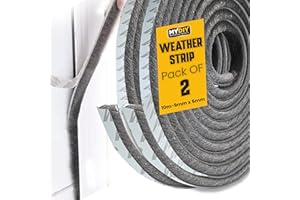 MY DIY PROFESSIONAL PRODUCTS My DIY Draft Excluder for Door 2 Pack - 10M Self Adhesive Draught Excluder for Doors & Windows Brush Seal - 5mm x 9mmx 10m Air Stopper Draught Excluder Strip - Sound & Dustproof Energy-Saving Seal