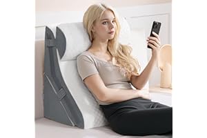 KOHENTACT 3-in-1 Orthopädisches Bett Keilkissen Set Verstellbar Memory-Schaum Faltendes Dreieckskissen zur Unterstützung von Beinen Knien, Schlafapnoe, Rückenschmerzen, Linderung von Sodbrennen, Schnarchen