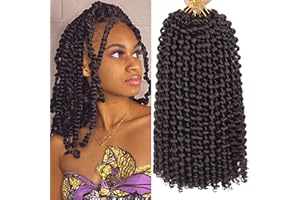 Leeven 12 Inch Short Passion Twist Braiding Hair 7 Packs Water Wave Crochet Hair for Woman Pre Looped Hair Braids for Butterfly Faux Locs 18 Strands/Pack Bohemian Braids Hair Extensions 2#