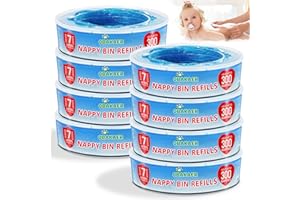 8 Stück Windelsack Nachfüllkassetten kompatibel mit Angelcare Windeleimer & Litter Locker II Nachfüllbeutel, 8pack,Nicht kompatibel mit Dress Up, Dress Up XL, Classic XL und LitterLocker Fashion.