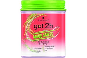 Schwarzkopf got2b Made4Mess Texture Hair Putty, Medium Hold, For Layered or Pixie Cuts, Silicone Free, 100 ml