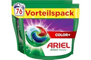 ‎ARIEL Ariel Waschmittel Pods All-in-1, Flüssigwaschmittel Kapseln 76 Waschladungen, Color+, Kraftvolle Fleckentfernung ab der 1. Wäsche