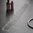 Ruhe Rectangular Tile Insert Shower Drain Channel | 24 x 4 Inches | Waste Water Floor Drain for 13mm Tile | 304 Stainless Steel | Invisible Shower Drainer Channel | Anti Cockroach Trap and Side Hole