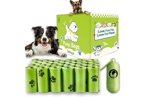 INFLUX 24 Rolls-360pcs Dog Poop Bags,Basics Standard Dog Waste Bags with Dispenser and Leash Clip,Cat Puppy Thick and Strong Biodegradable Leak Proof Eco- Friendly Pet Dog Supplies