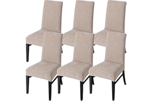 SHENGYIJING Stretch Set of 2 or 4 or 6 Waterproof Dining Chair Covers for Dining Room, Removable and Washable Chair Protector Seat Covers for Hotel, Wedding, Kitchen