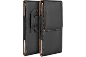 moex Plug Case für Samsung Galaxy A55 5G Hülle mit Gürtelclip, Handy Gürteltasche PU Leder, Handyhülle zum Einstecken, Lederhülle Gürtel Schutzhülle Einsteckhülle Etui, Schwarz