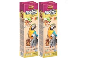 Vitapol Smakers® Parrot Treat Sticks – Variety of Snacks for Budgies, Cockatiels & Large Parrots | Natural Fruit, Egg, Honey, Seed | Vitamin-Rich Snacks, Health & Plumage Support (Nut-Fruit, 250g)