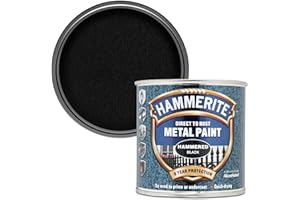 Hammerite Direct to Rust Metal Paint - Hammered Black Finish 250ML 5084792