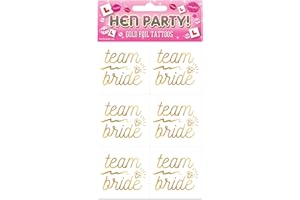 We Personalize 12 Hen Party Gold Temporary Team Bride Tattoos - Team Bride Hen Night Accessories for Hen Do, Hen Party accessories