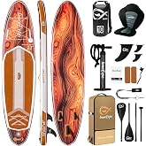 InnoExpo 11ft Inflatable Paddle Boards with Premium Accessories, Wide and Stable SUP Paddle Board Design, Non-Slip Comfortabl