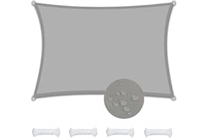FLYSOUL Toldo Vela de Sombra Rectangular 2x2.5M Impermeable Toldos Exterior Terraza Protección Rayos UV Resistente al Desgarro para Terraza Balcon Exteriores Jardín con Anillo en D y Cuerdas de Fijación